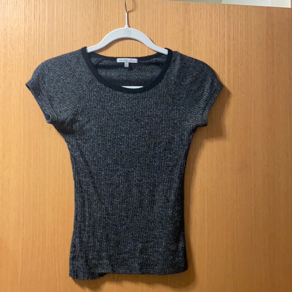 Black/dark gray fitted t-shirt